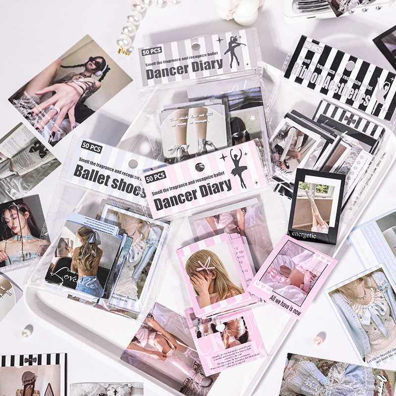 50 Pieces of Ins Style Korean Sticker Pack Series Fresh and Beautiful Handbook Material Mobile Phone Case Tablet Decoration Stickers