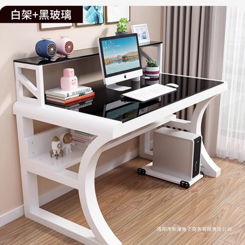 Desktop Computer Table Home Modern Simple Tempered Glass Table Office Desk Student Desk Writing Desk New Style