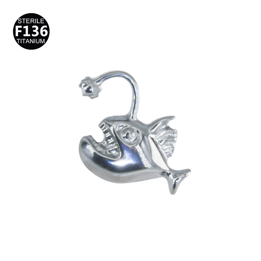 Metal small lip piercing heart-shaped