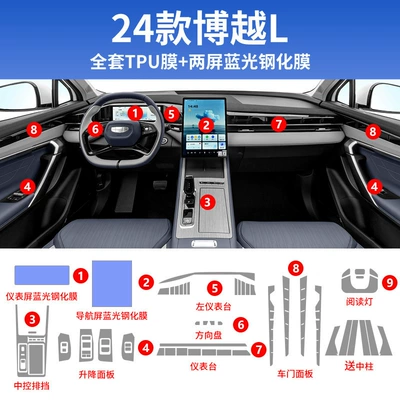 Decorative Modification Supplies, Car interior film - 24-boyue-l-full-set-of-hydrogel-film-navigation-instrument-blue-light-tempered-film