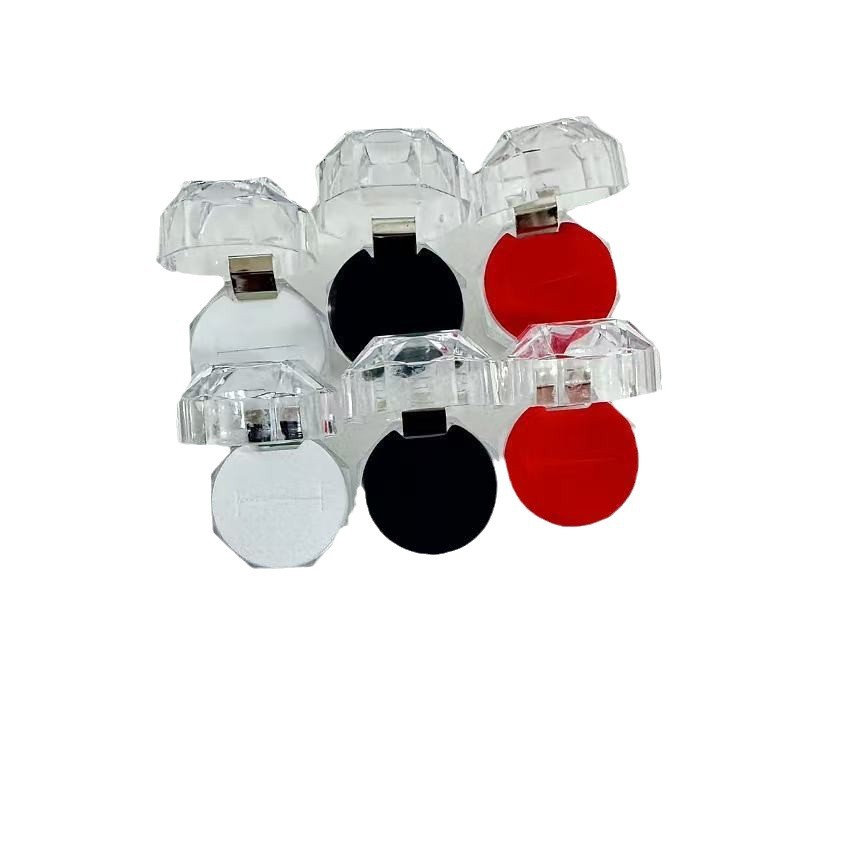 Caja de cristal transparente con tapa plegable pequeña caja de embalaje de pernos de anillo octogonal caja de joyería acrílica joyería caja de almacenamiento