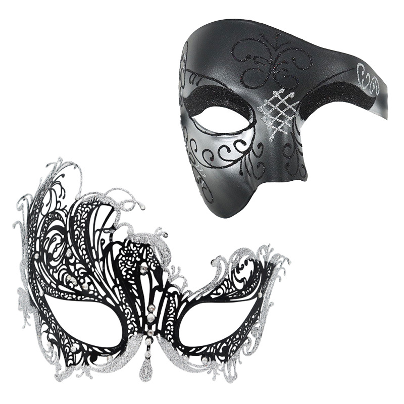 Carnaval Venecia espectáculo de baile de máscaras props hierro forjado máscaras de diamantes máscaras de metal medio cara roja