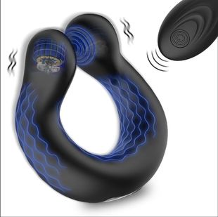 Cross-border remote control charging silicone vibration lock ring male time-delay masturbator vibration breast clip breast vibrator