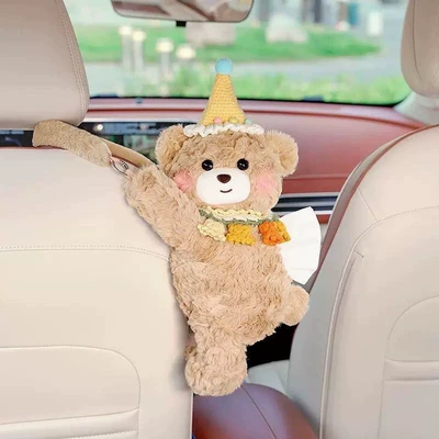 Car tissue box/set: Teddy Bear, Ladies' Car-Specific Tissue