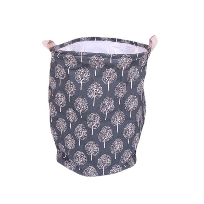 Algodón y lino tela con cordón canasta de lavandería fábrica hogar canasta de lavandería misceláneas Cubo de almacenamiento gran canasta de almacenamiento plegable