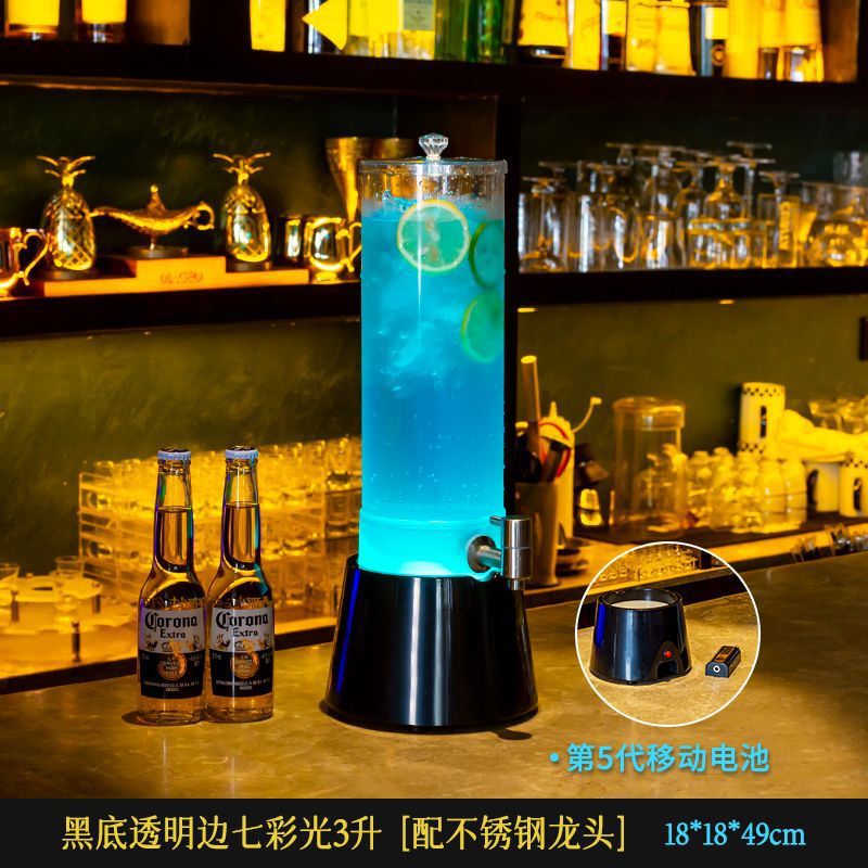 3리터 검정색 바닥 투명 측면 다채로운 가벼운 스테인레스 스틸 수도꼭지