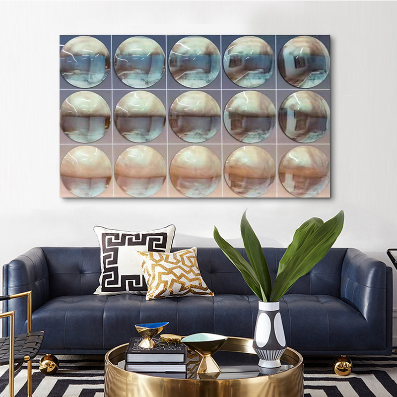 Simple sofa background wall hanging painting high -end three…