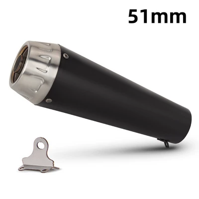 Motorcycle exhaust pipe – Exhaust Universal Tail Section - stainless-steel-black-51mm-no-welding-lugs