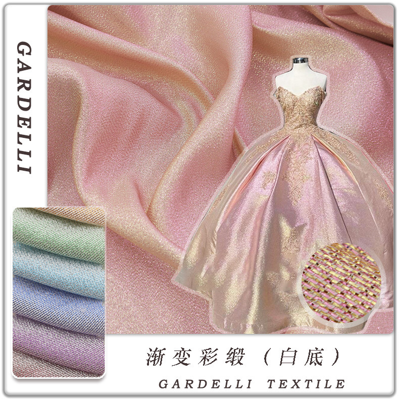 Yarn-dyed two-color gold and silver silk night ladies dress wedding dress fabric bow gift box bag decorative fabric Yarn-dyed two-color gold and silver silk night ladies dress wedding dress fabric bow gift box bag decorative fabric