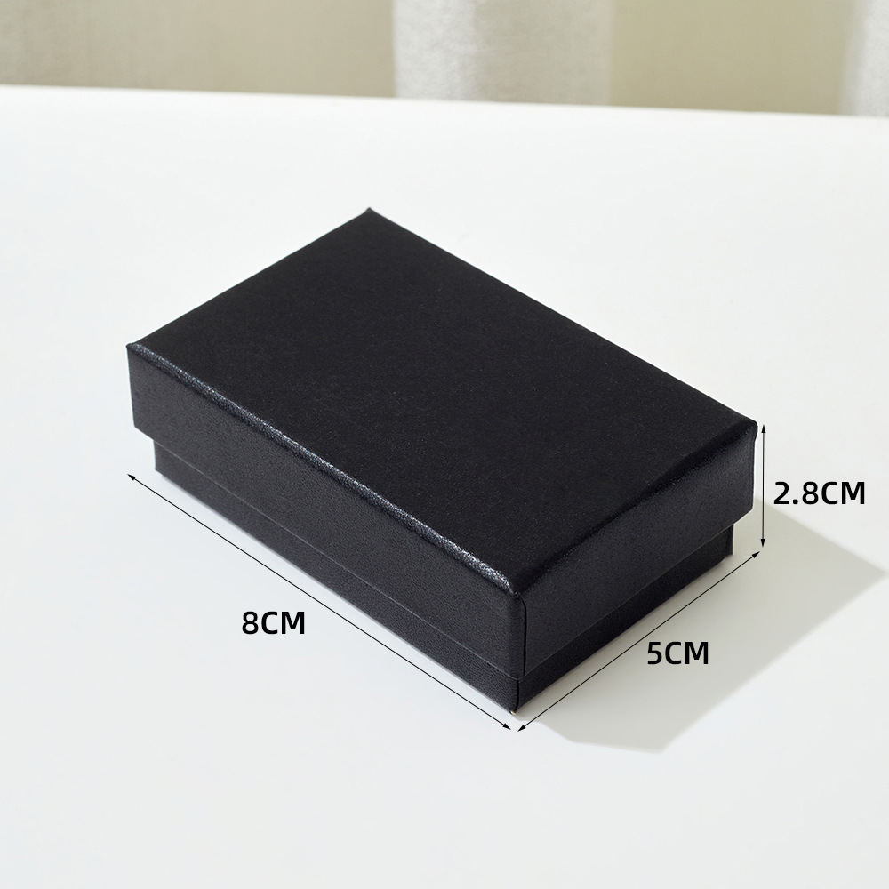 Caja de joyería negra de alta gama con tapa y base, para collar, pulsera, anillo, caja de embalaje de joyería, caja de regalo para guardar joyas