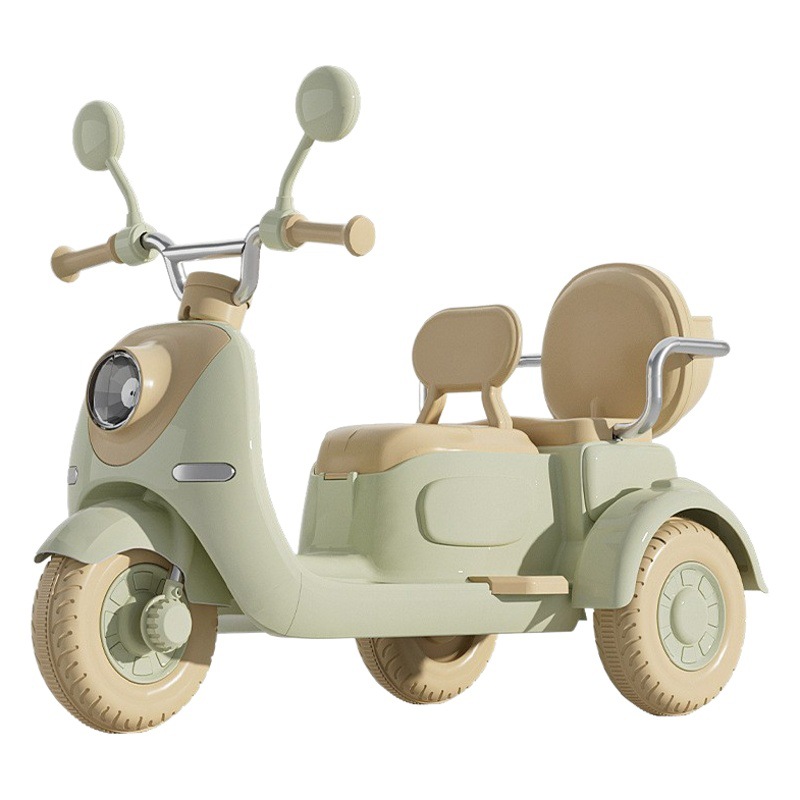 Motocicleta eléctrica de tres ruedas para niños y niñas bebé que carga el coche de control remoto puede sentarse doble coche eléctrico de tres ruedas