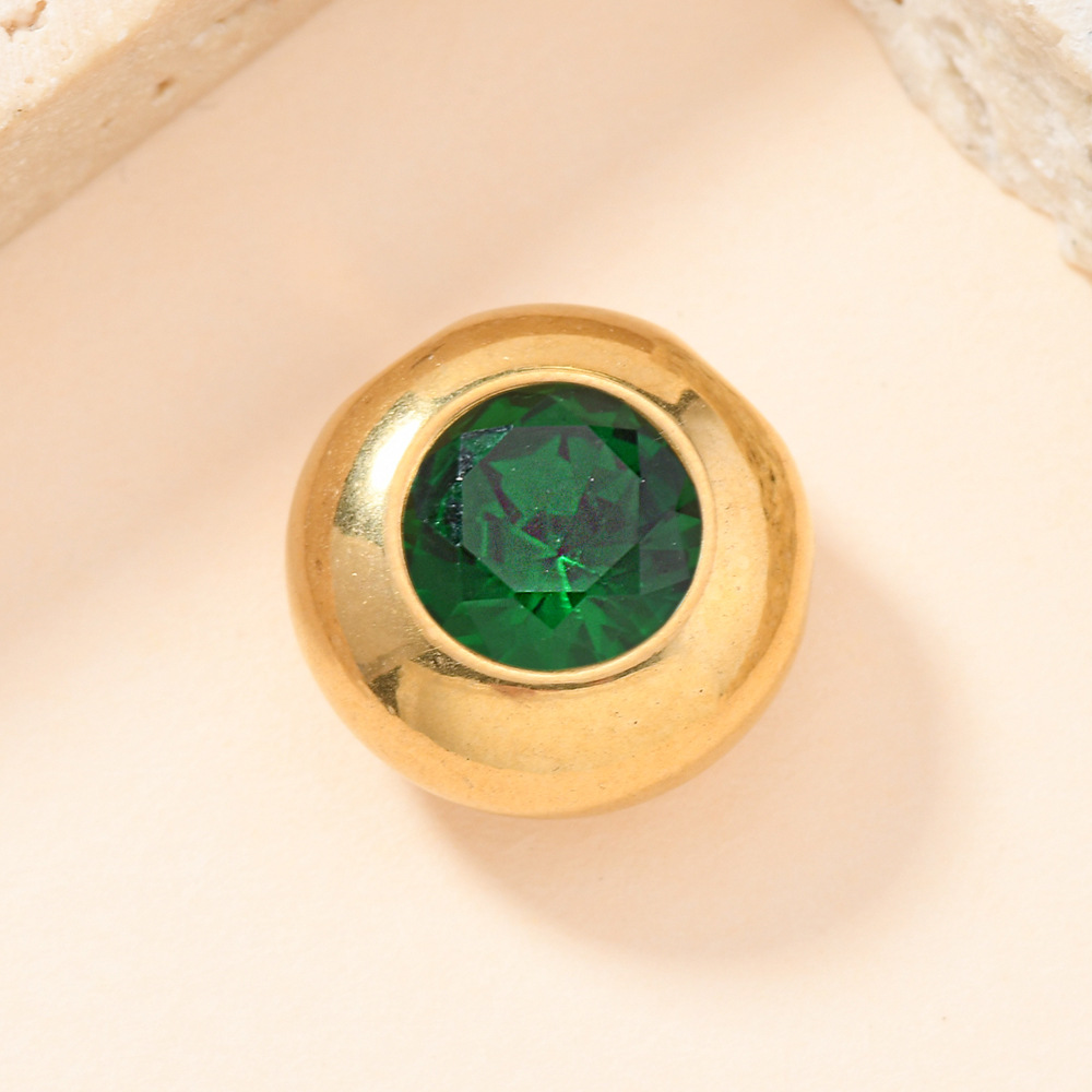 Joyas de acero inoxidable europeo y americano de un solo colgante transfronterizo fundición collar circular de zircon colgante joyas accesorios diy