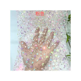 2026款厂家批发立体七彩亮片时尚优雅时装礼服童装连衣裙亮 片面
