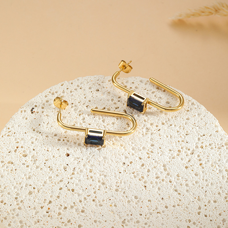 10g Weight Titanium Steel Ear Needle Material Ear Studs Classification 1 Pair Quantity Daily, Street Occasion Titanium Steel Material Geometric Pattern All Seasons Season Women's Gender Plating Design Retro, Commute Style 1 Pair Retro Commute Geometric Plating Titanium Steel Ear Studs 28