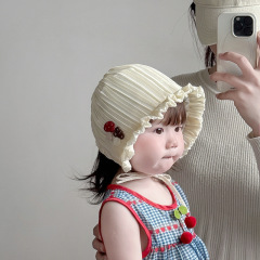 乳幼児の洋気日焼け止め帽子帽子お姫様帽子赤ちゃん帽子耳保護韓国風レース春夏宮廷モデル日よけ
