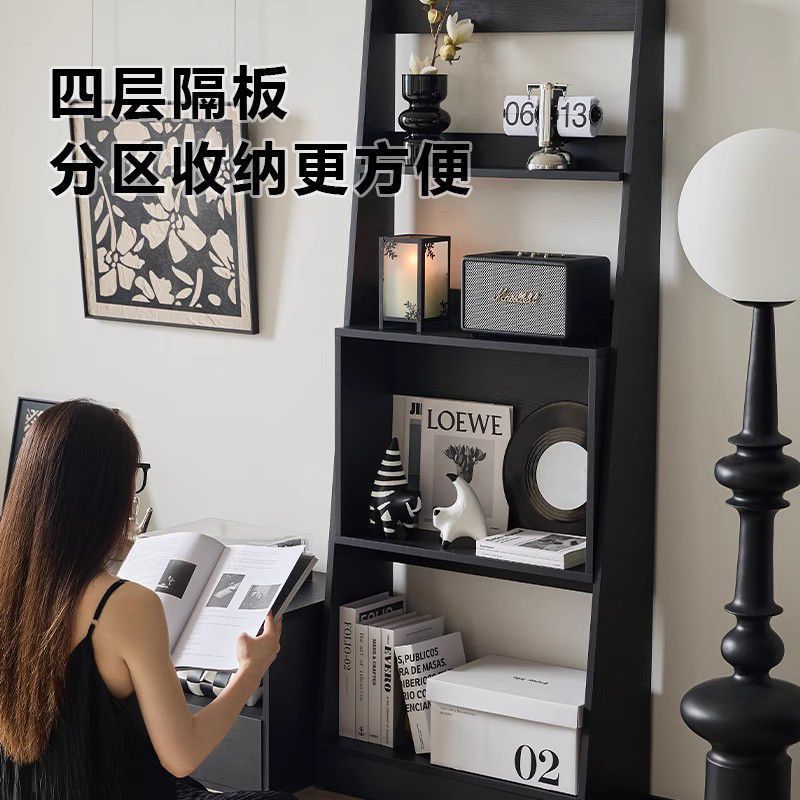 Second-Hand Cabinet Bedside Bookshelf Display Rack Second-Hand Storage Rack Living Room Floor-Standing Multi-Layer Storage Retro Ultra-Thin Side Cabinet