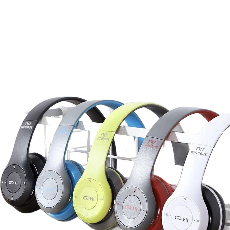 Wireless Bluetooth Headset P47, Foldable Stereo with Heavy Bass, On-ear Controls
