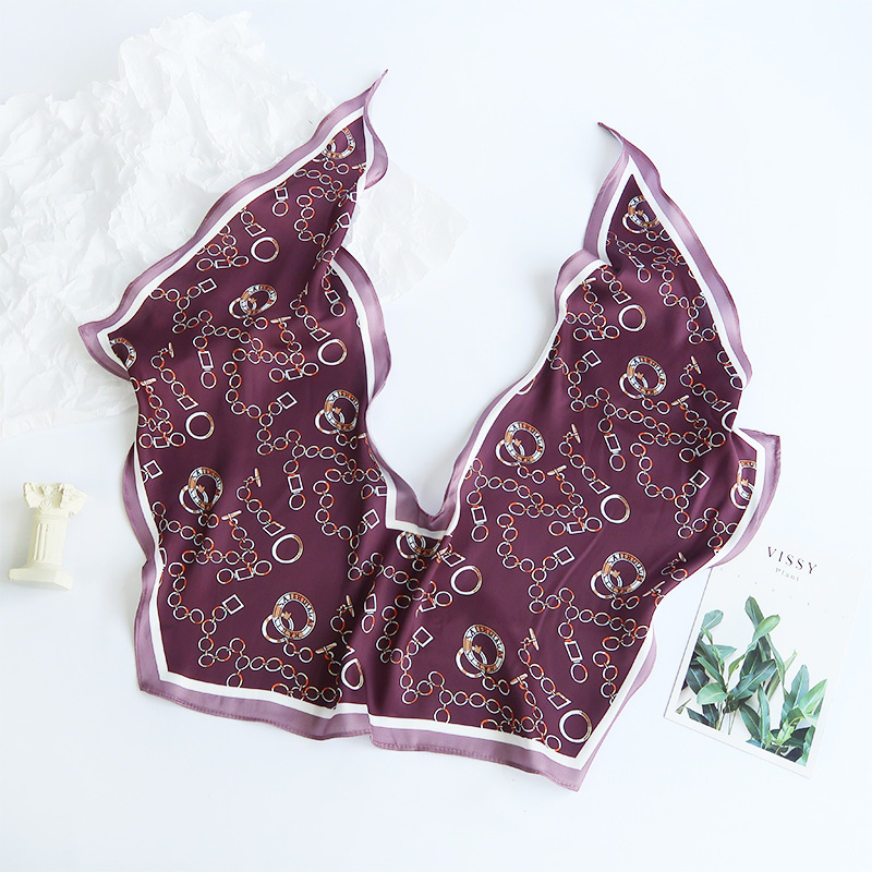 2025 nuevo bufandas de seda hexagonal bufandas de hombro alta sensación de moda de diseño minimalista de seda simulada bufandas temperamento universal