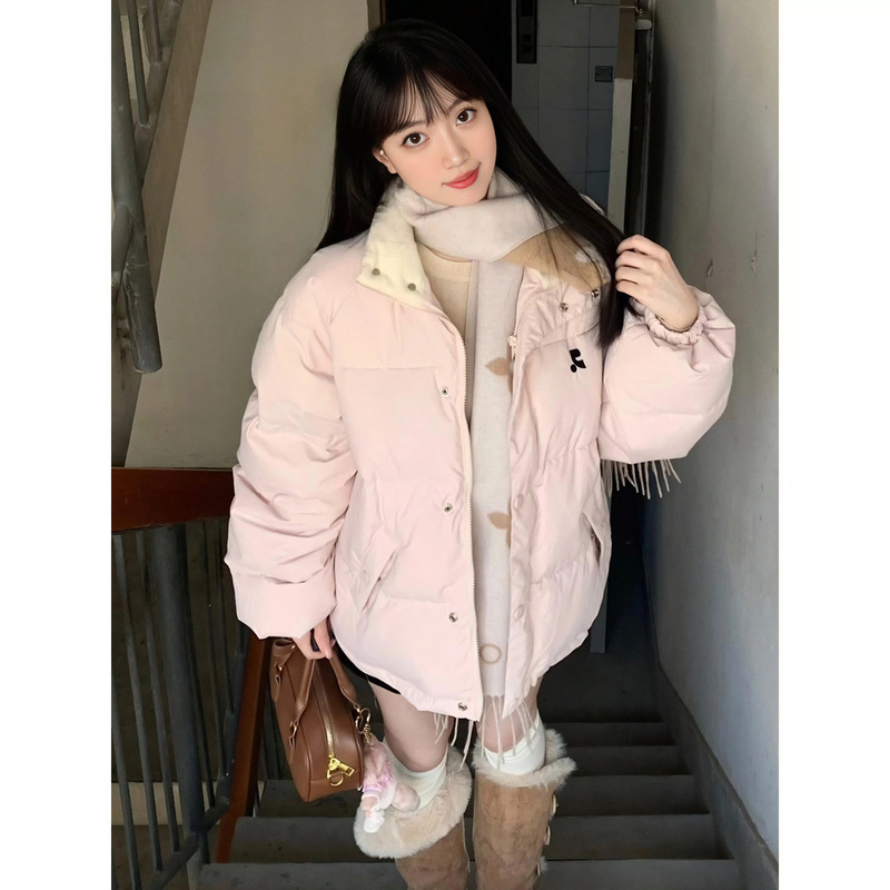 Now 2025 Winter New Korean Designer Rr Pure Color down Jacket Women's Warm Cotton Outwear Jacket Trendy Now 2025 Winter New Korean Designer Rr Pure Color down Jacket Women's Warm Cotton Outwear Jacket Trendy