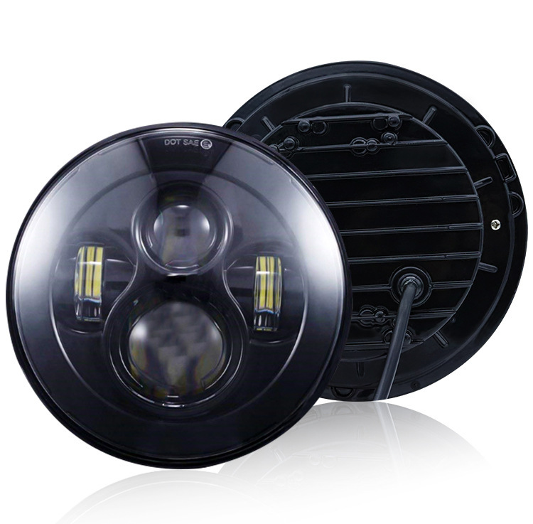 Cross-border Harley 7inch Wrangler 4-bead LED headlight for off-road vehicles and electric motorcycles, modified LED car light