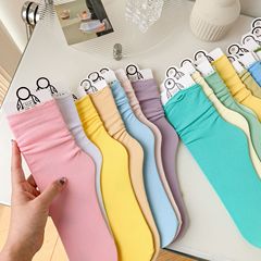 Velvet Ice Ice Long Socks on Instagram: Trendy Summer Thin Stockings for Girls—Stylishly Designed, Colorful, and Perfect for Social Media-Worthy Mid-Calf Socks to Wear Out This Summer