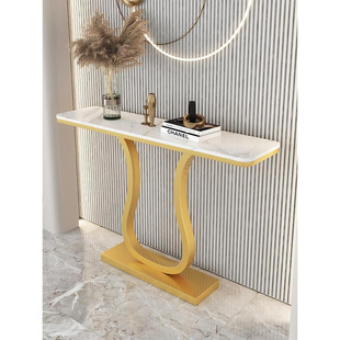 Hallway table side table against the wall super narrow creative semicircle hallway table strip light luxury View table simple modern entrance