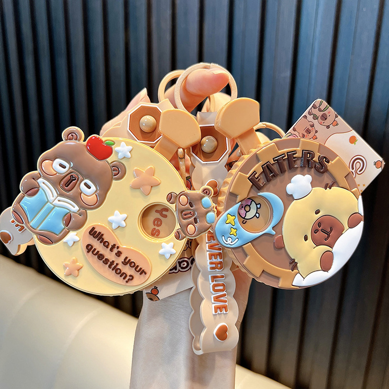Kapibala Guess Keychain Cute Cartoon Capybara Couple Bag Pendant Doll Machine Small Gift Wholesale