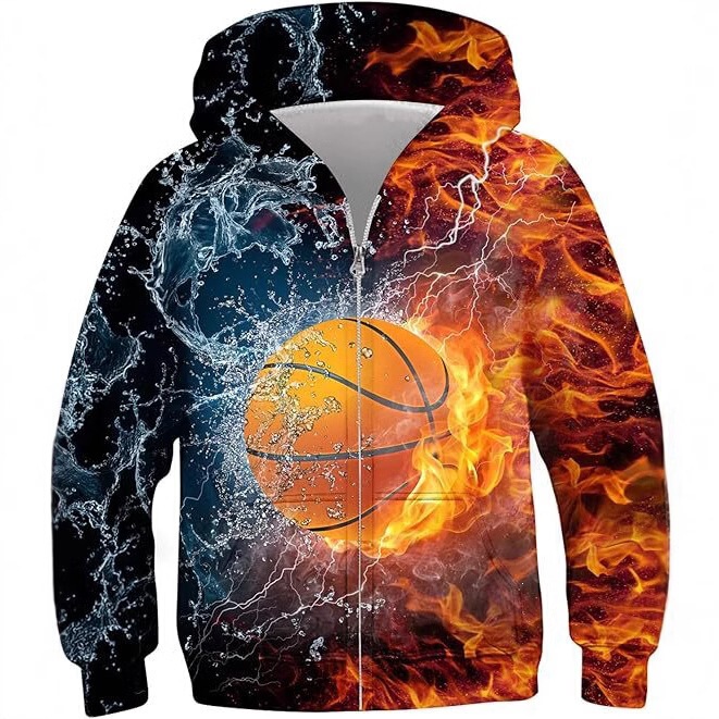 Autumn and winter zip-up hooded sweatshirt with 3D digital print, casual cardigan hoodie for adults and children, anime merchandise