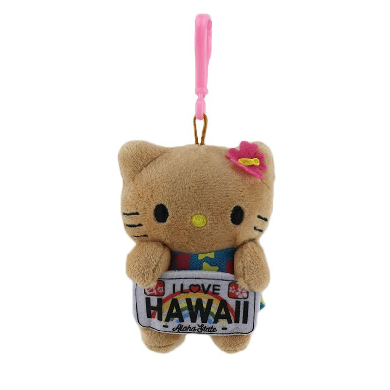 国境を越えた新製品ハワイ黒皮kittyは卵黄兄のキーホルダー卵黄兄のぬいぐるみのストラップになった|undefined