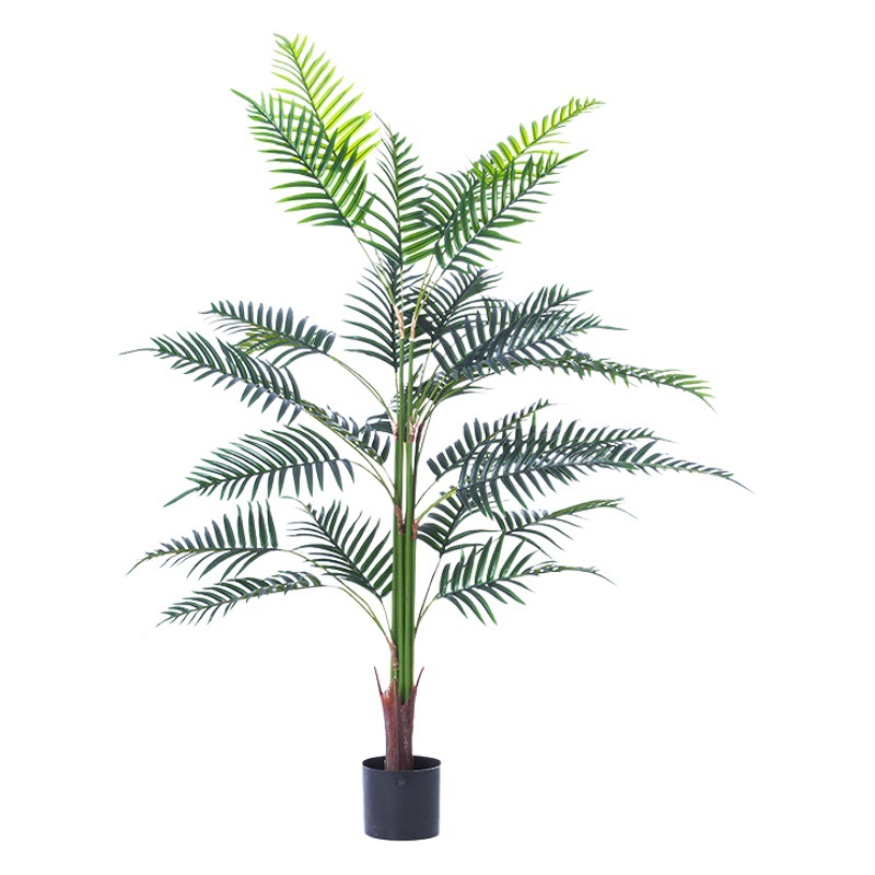 Cola suelta artificial girasol bonsai paisaje interior árbol artificial decoración de piso Palma girasol Estilo nórdico planta verde cola de Fénix girasol