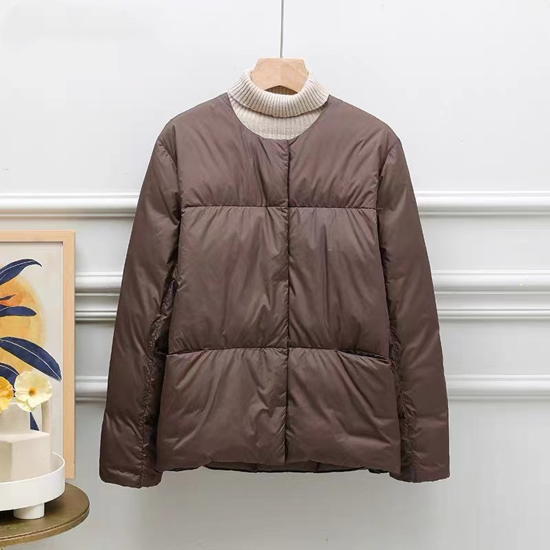 Light and thin winter fashionable velvet down jacket with a round…