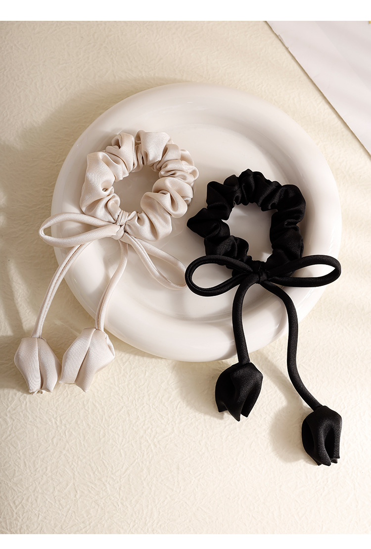 Women's Sweet Simple Style Solid Color Flower Bow Knot Cloth Hair Tie display picture 2