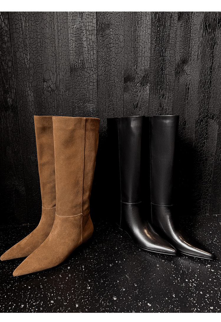 CHIKO Contessa Pointy Toe Wedge Knee High Boots