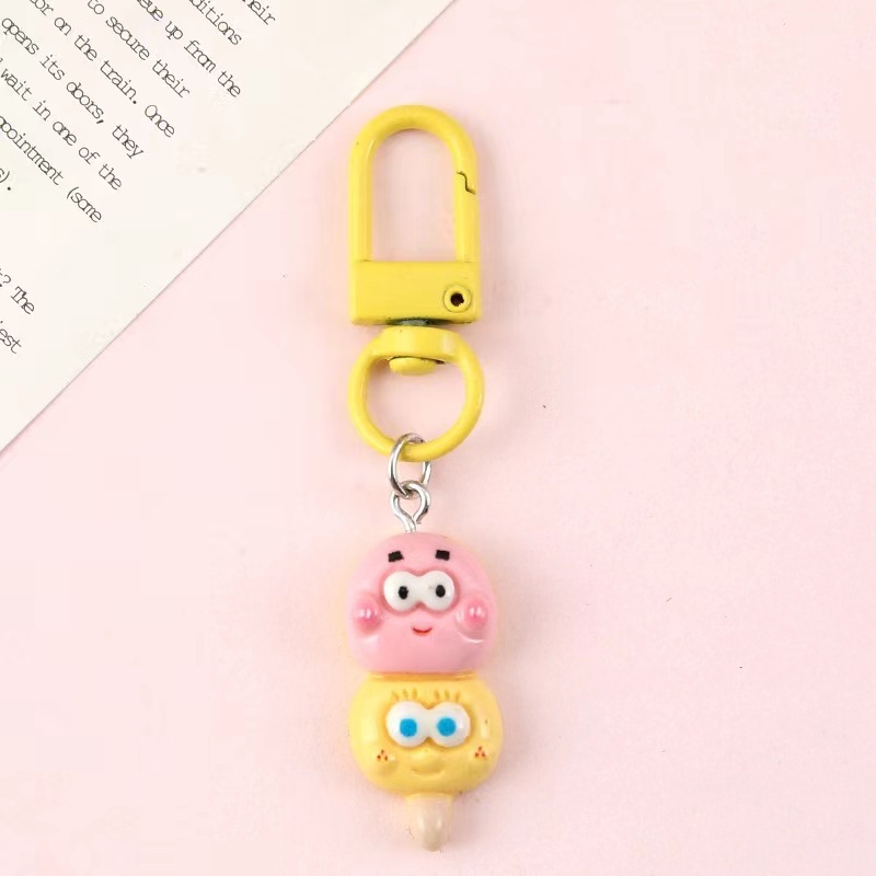 Nuevo colgante de dibujos animados mediano Bob Esponja Pai Big Star Llavero Chica Mochila escolar Bolsos Accesorios Regalo Novia