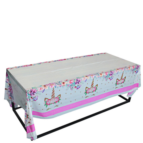 Collection of 100 Party Tablecloths Birthday Party Disposable PE Rectangle Picnic Birthday Plastic Tablecloth Decorations