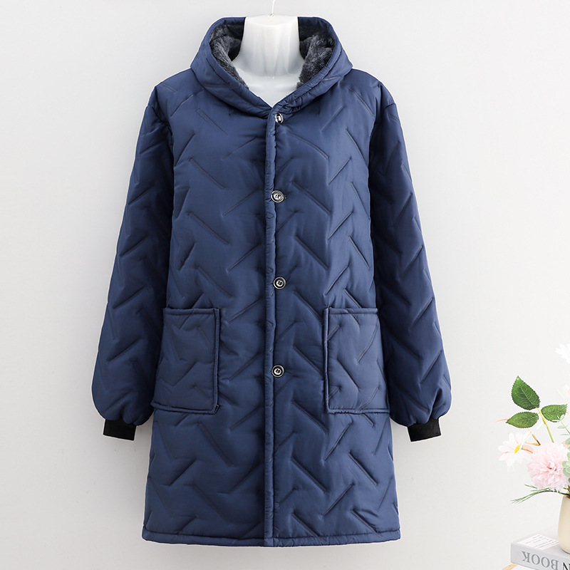 Nuevo algodón intercalado y camelera de abrigo impermeable, abrigo de invierno para madres a prueba de viento, abrigo largo y duradero