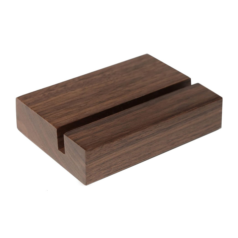 Calendario de mesa de madera 2024 Calendario de nogal negro Base de calendario de escritorio Notas de escritorio Tarjeta de visita Base de madera