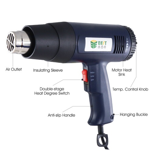 Beste Blow Welding Knob Handheld Hot Air Gun Adjustable Constant Temperature 1600 Electric Heat Hair Dryer Film Baking Gun 