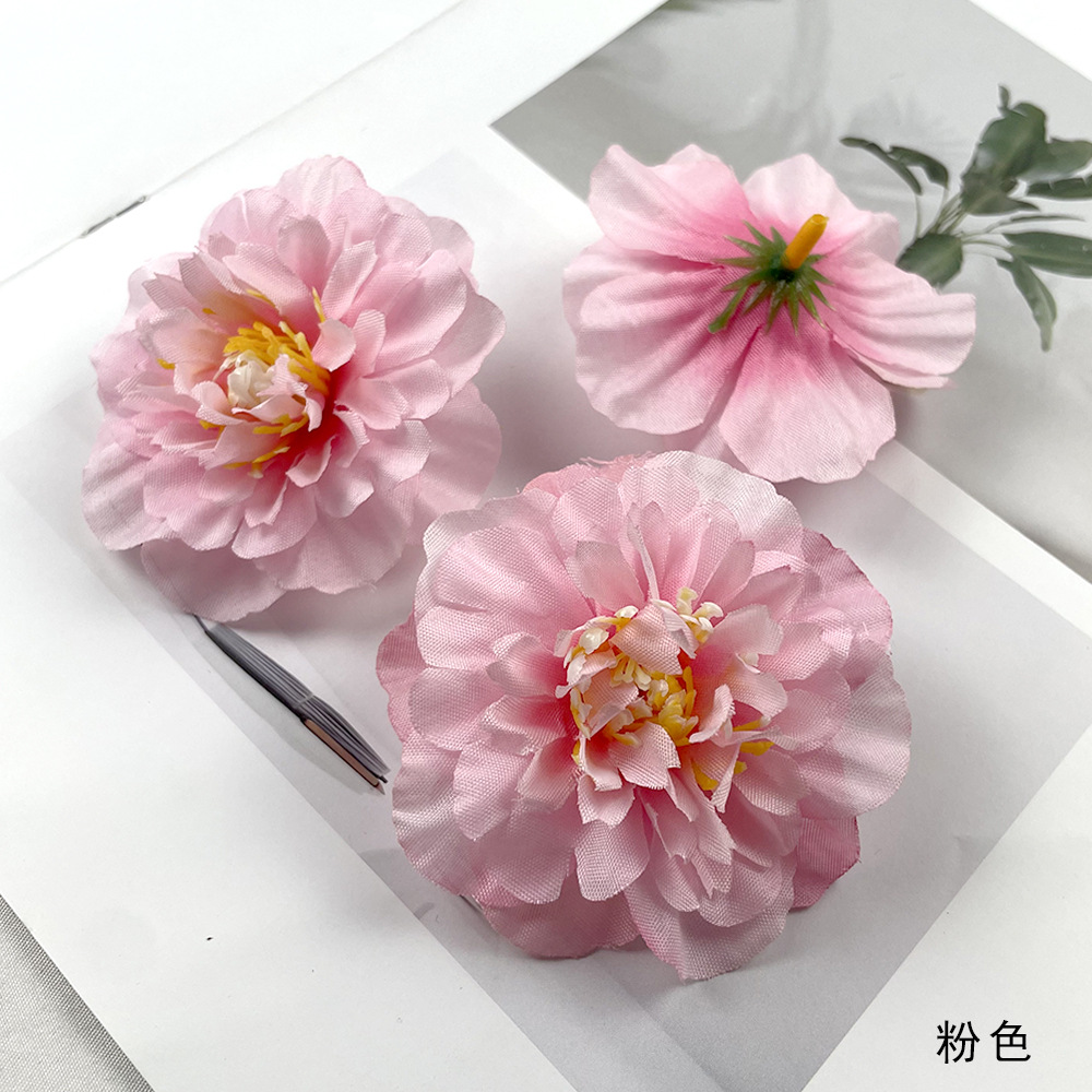 Hibiscus flores europeas DIY azalea falsa flores de flores de cabello accesorios de material de tocado de flores adornos de fotografía para el hogar