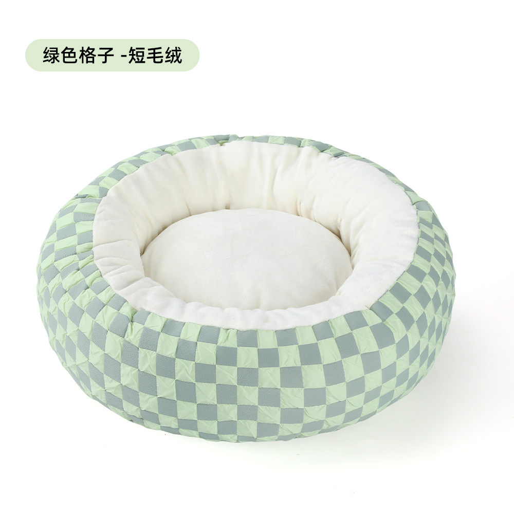 Felpa corta a cuadros verdes