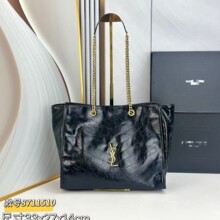 2025新款油蜡牛皮菱格链条托特包女大容量单肩斜挎包时尚百搭通勤