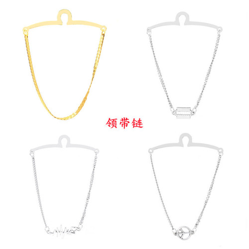 Minimalist fashionable tie accessory Gold chain tie clip Creative tie accessory