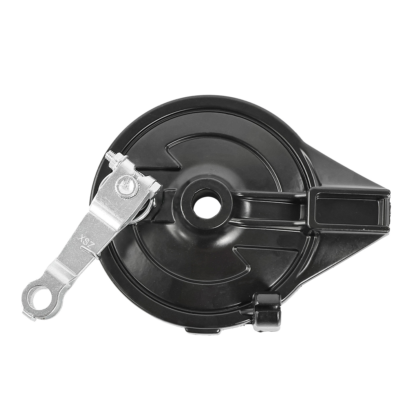 Vehículo eléctrico 110 montaje de freno de tambor trasero motor eléctrico freno trasero 16 agujeros con pastillas de freno instaladas a la derecha para la campana de la mesa