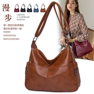 Wholesale Ladies PU Shoulder Bag 2021 New Middle-aged Mummy Bag Casual Large Capacity Bag Lightweight Crossbody Backpack