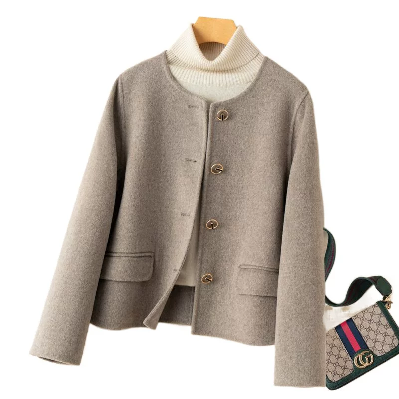 Spring double-sided woolen short woolen coat, for teenagers, Chanel style