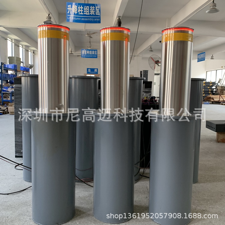 尼高迈全自动遥控液压不锈钢升降柱 半自动人工伸缩起落地柱厂家