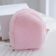 Plain Zero Wallet Pure Color Long Hair PE Cotton Filling Fresh Macaron Color Zipper Long Hair Zero Wallet 