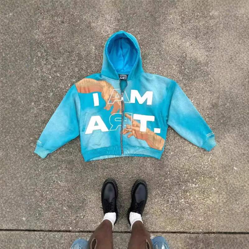 2026 American Street Hip-Hop Y2K Harajuku Style Colorful Letter Print Unisex Loose Hoodie
