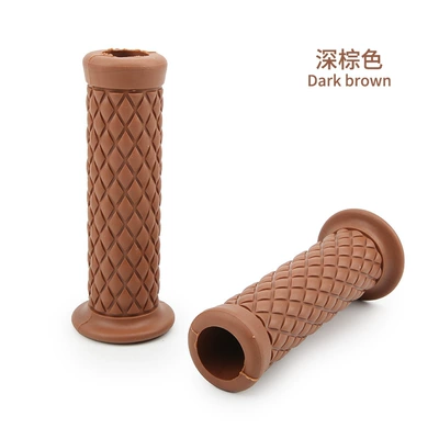 rubber cover retro Harley Prince: Motorcycle Safety Supplies - ling-shaped-retro-handle-glue-with-holes-dark-brown