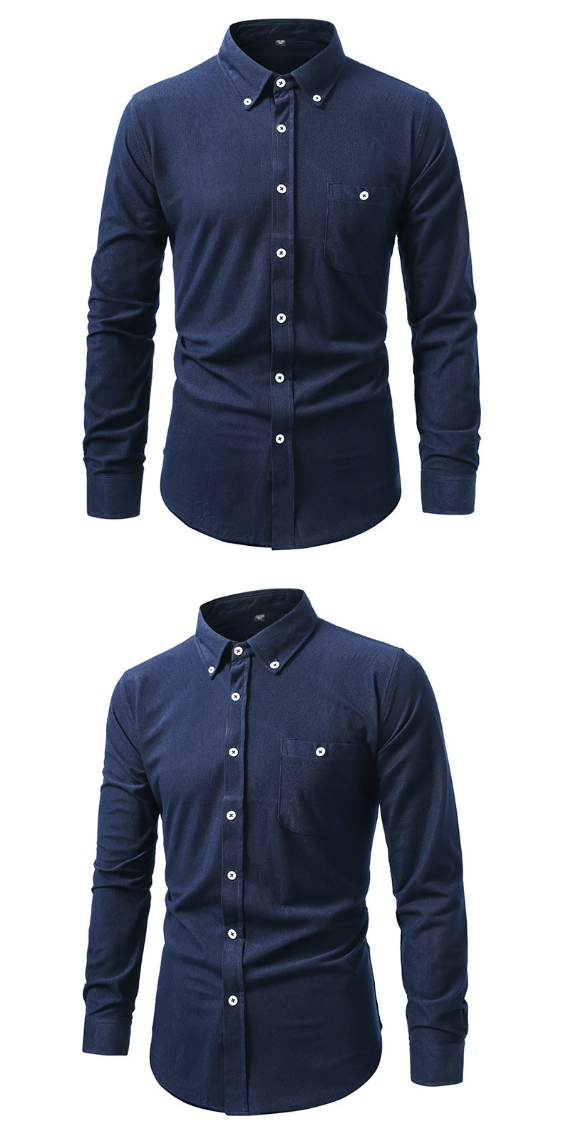 Men's Solid Color Corduroy Long-sleeve Shirt Jacket With Pockets_voghion.com
